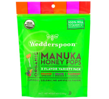 Wedderspoon, Organic Manuka Honey Pops For Kids, Variety Pack, 24 Count, 4.15 oz
