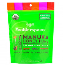 Wedderspoon, Organic Manuka Honey Pops For Kids, Variety Pack, 24 Count, 4.15 oz