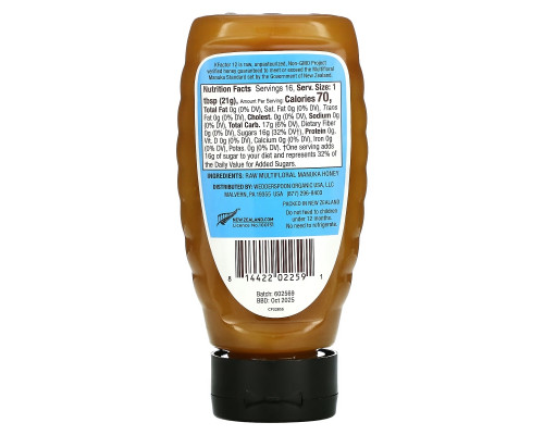 Wedderspoon, Raw, многоцветковый мед манука, KFactor 12, 340 г (12 унций) Wedderspoon, Raw, многоцветковый мед манука, KFactor 12, 340 г (12 унций)