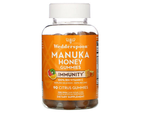 Wedderspoon, Manuka Honey, Immunity Gummies, Citrus, 90 Gummies Wedderspoon, Manuka Honey, Immunity Gummies, Citrus, 90 Gummies