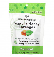 Wedderspoon, Manuka Honey Lozenges, Cool Mint, 2.6 oz (74 g)