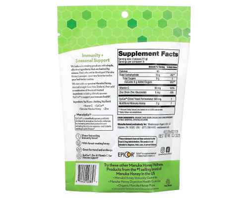 Wedderspoon, Manuka Honey Lozenges, Cool Mint, 2.6 oz (74 g) Wedderspoon, Manuka Honey Lozenges, Cool Mint, 2.6 oz (74 g)