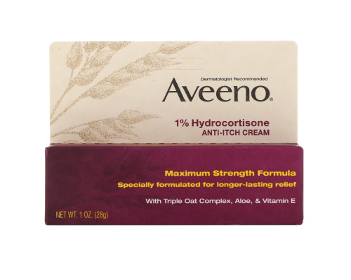 Aveeno Active Naturals 1% гидрокортизон крем анти-зуд 1 унция (28 г) Aveeno Active Naturals 1% гидрокортизон крем анти-зуд 1 унция (28 г)