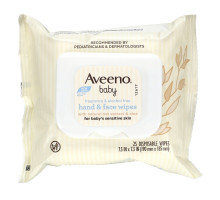 Aveeno, Baby Hand & Face Wipes, 25 Disposable Wipes