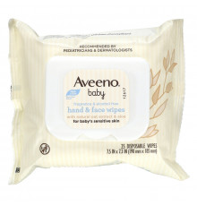 Aveeno, Baby Hand & Face Wipes, 25 Disposable Wipes