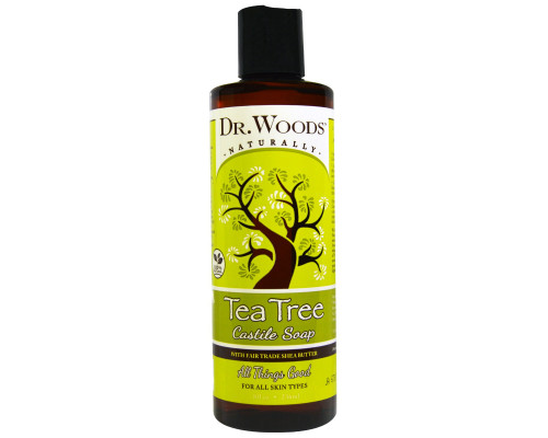 Dr. Woods Shea Vision Кастильское мыло с чистым маслом чайного дерева и органическим маслом ши 8 жидких унций (236 мл) Dr. Woods Shea Vision Кастильское мыло с чистым маслом чайного дерева и органическим маслом ши 8 жидких унций (236 мл)
