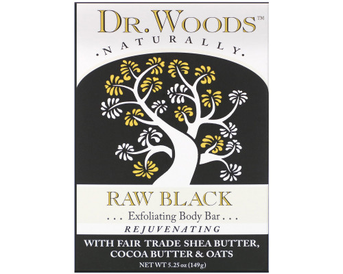 Dr. Woods Shea Butter Soap Raw Black 5.25 oz (149 g) Dr. Woods Shea Butter Soap Raw Black 5.25 oz (149 g)