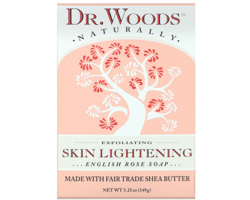 Dr. Woods Английское мыло с ароматом розы эффект осветления кожи 5.25 унций (149 г) Dr. Woods Английское мыло с ароматом розы эффект осветления кожи 5.25 унций (149 г)