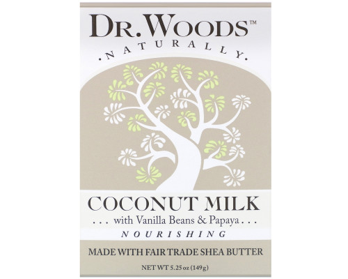 Dr. Woods Мыло на основе натурального масла ши с кокосовым молоком 525 унций (149 г) Dr. Woods Мыло на основе натурального масла ши с кокосовым молоком 525 унций (149 г)