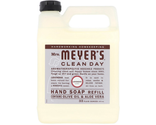Mrs. Meyers Clean Day Запасной блок жидкого мыла для рук с запахом лаванды 33 жидкие унции (975 мл) Mrs. Meyers Clean Day Запасной блок жидкого мыла для рук с запахом лаванды 33 жидкие унции (975 мл)