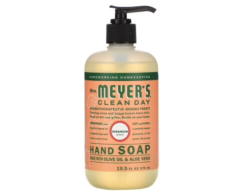 Mrs. Meyers Clean Day Жидкое мыло для рук с запахом герани 12.5 жидких унций (370 мл) Mrs. Meyers Clean Day Жидкое мыло для рук с запахом герани 12.5 жидких унций (370 мл)