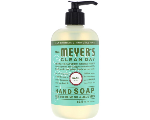 Mrs. Meyers Clean Day Жидкое мыло для рук с ароматом базилика 125 жидких унций (370 мл) Mrs. Meyers Clean Day Жидкое мыло для рук с ароматом базилика 125 жидких унций (370 мл)