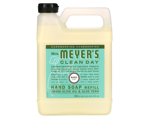 Mrs. Meyers Clean Day Жидкое мыло для рук запах базилик 33 жидких унции (975 мл) Mrs. Meyers Clean Day Жидкое мыло для рук запах базилик 33 жидких унции (975 мл)