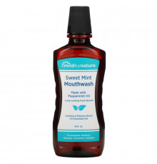 Mild By Nature, Mouth Wash, Made with Peppermint Oil, Long-Lasting Fresh Breath, Sweet Mint, 16 fl oz
