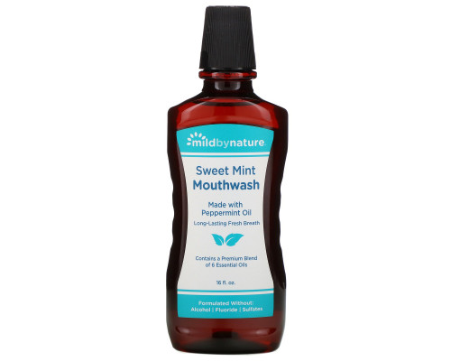 Mild By Nature, Mouth Wash, Made with Peppermint Oil, Long-Lasting Fresh Breath, Sweet Mint, 16 fl oz Mild By Nature, Mouth Wash, Made with Peppermint Oil, Long-Lasting Fresh Breath, Sweet Mint, 16 fl oz