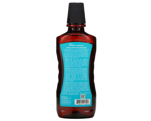 Mild By Nature, Mouth Wash, Made with Peppermint Oil, Long-Lasting Fresh Breath, Sweet Mint, 16 fl oz Mild By Nature, Mouth Wash, Made with Peppermint Oil, Long-Lasting Fresh Breath, Sweet Mint, 16 fl oz
