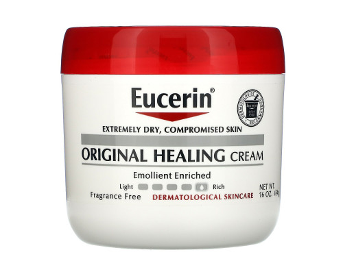 Eucerin, Оригинальное целебное средство, крем для очень сухой кожи, чувствительная кожа, без запаха, 454 г (16 унций) Eucerin, Оригинальное целебное средство, крем для очень сухой кожи, чувствительная кожа, без запаха, 454 г (16 унций)