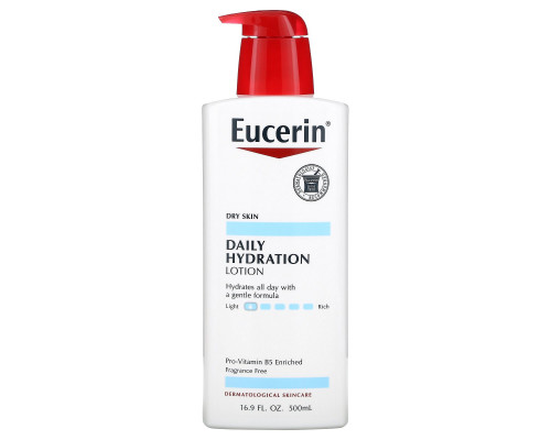 Eucerin, Ежедневное увлажнение, Лосьон, без запаха, 16.9 ж. унций (500 мл) Eucerin, Ежедневное увлажнение, Лосьон, без запаха, 16.9 ж. унций (500 мл)