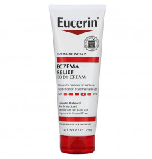 Eucerin, Крем для тела Eczema Relief, подходит для кожи, пораженной экземой, бе отдушек, 8,0 унц. (226 г)