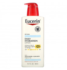 Eucerin, Лосьон, Ежедневное увлажнение, для сухой кожи, крем с защитным фактором SPF 15, без ароматизаторов, 500 мл