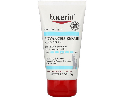 Eucerin, Крем для рук для продвинутого восстановления, без запаха, 2,7 унции (78 г)