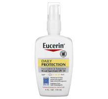 Eucerin, Увлажняющий лосьон для лица, ежедневная защита, защита от солнца SPF 30, без запаха, 4 жидкие унции (118 мл)