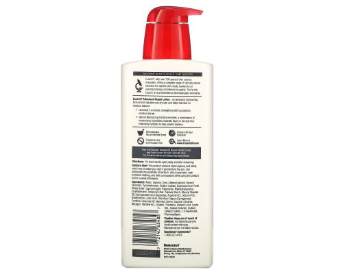 Eucerin, Передовой восстанавливающий лосьон, без отдушек, 16,9 ж. унц. (500 мл) Eucerin, Передовой восстанавливающий лосьон, без отдушек, 16,9 ж. унц. (500 мл)