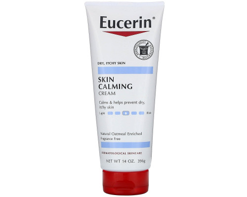 Eucerin, Успокаивающий крем для кожи, для сухой зудящей кожи, без запаха, 14 унций (396 г) Eucerin, Успокаивающий крем для кожи, для сухой зудящей кожи, без запаха, 14 унций (396 г)