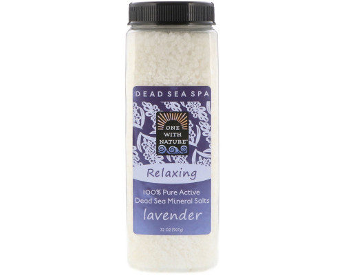 One with Nature Dead Sea Mineral Bath Salts Lavender 32 oz (907 g) One with Nature Dead Sea Mineral Bath Salts Lavender 32 oz (907 g)