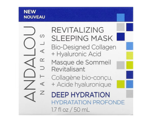 Andalou Naturals, Восстанавливающая маска для сна, 50 мл (1,7 жидк. Унции) Andalou Naturals, Восстанавливающая маска для сна, 50 мл (1,7 жидк. Унции)