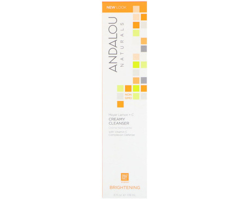 Andalou Naturals Кремовое очищающее средство лимон Мейер, для осветления кожи, 6 жидких унции (178 мл) Andalou Naturals Кремовое очищающее средство лимон Мейер, для осветления кожи, 6 жидких унции (178 мл)