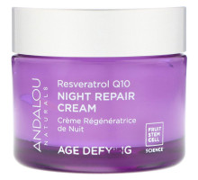 Andalou Naturals Ночной восстанавливающий крем с ресвератролом Q10 липидами, для омоложения кожи, 1.7 жидких унции (50 мл)