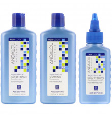 Andalou Naturals Стволовые клетки аргании система для редеющих волос антивозрастная набор из 3 предметов, для питания и восстановления волос