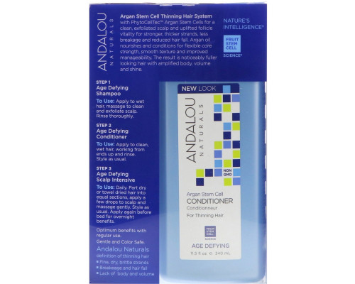 Andalou Naturals Стволовые клетки аргании система для редеющих волос антивозрастная набор из 3 предметов, для питания и восстановления волос Andalou Naturals Стволовые клетки аргании система для редеющих волос антивозрастная набор из 3 предметов, для питания и восстановления волос