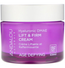 Andalou Naturals, лифтинг-крем, гиалуроновая ДМАЭ, для сохранения молодости кожи лица, 17 унции (50 мл)