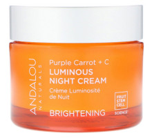 Andalou Naturals Ночной крем для придания сияния коже фиолетовая морковь + С 17 жидких унций (50 мл)