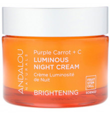 Andalou Naturals Ночной крем для придания сияния коже фиолетовая морковь + С 17 жидких унций (50 мл)