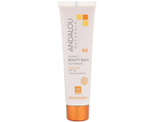 Andalou Naturals Косметический бальзам ненасыщенный тон с фактором солнечной защиты SPF 30 отбеливающий 2 жидких унций (58 мл) Andalou Naturals Косметический бальзам ненасыщенный тон с фактором солнечной защиты SPF 30 отбеливающий 2 жидких унций (58 мл)