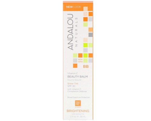 Andalou Naturals Косметический бальзам ненасыщенный тон с фактором солнечной защиты SPF 30 отбеливающий 2 жидких унций (58 мл) Andalou Naturals Косметический бальзам ненасыщенный тон с фактором солнечной защиты SPF 30 отбеливающий 2 жидких унций (58 мл)