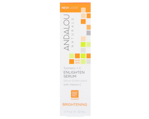 Andalou Naturals Осветляющая сыворотка куркума + C, для осветления кожи и подтяжки контура лица, 1.1 жидких унции (32 мл) Andalou Naturals Осветляющая сыворотка куркума + C, для осветления кожи и подтяжки контура лица, 1.1 жидких унции (32 мл)