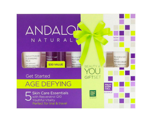 Andalou Naturals Get Started Age Defying Skin Care Essentials, для омоложения и питания кожи, набор из 5 средств Andalou Naturals Get Started Age Defying Skin Care Essentials, для омоложения и питания кожи, набор из 5 средств