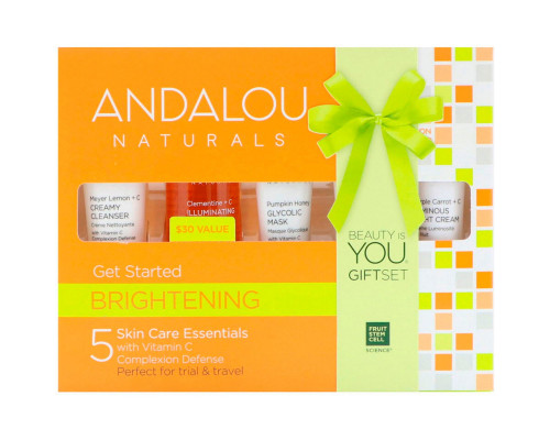 Andalou Naturals Get Started Brightening Skin Care Essentials 5 Piece Kit Andalou Naturals Get Started Brightening Skin Care Essentials 5 Piece Kit