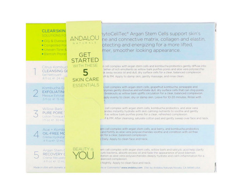 Andalou Naturals Get Started Clarifying Основы ухода за кожей, для питания и увлажнения кожи лица, Набор из 5 штук Andalou Naturals Get Started Clarifying Основы ухода за кожей, для питания и увлажнения кожи лица, Набор из 5 штук
