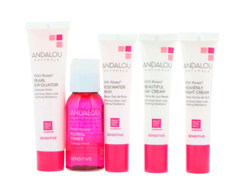 Andalou Naturals Набор для ухода за чувствительной кожей Get Started 1000 роз, питание и увлажнение, набор из 5 средств Andalou Naturals Набор для ухода за чувствительной кожей Get Started 1000 роз, питание и увлажнение, набор из 5 средств
