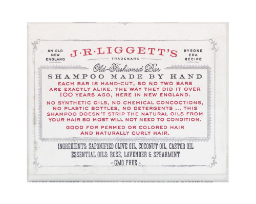 J.R. Liggett's, Традиционный твердый шампунь, 3,5 унции (99 г) J.R. Liggett's, Традиционный твердый шампунь, 3,5 унции (99 г)
