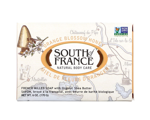 South of France Цветочный мед флердоранж Французское пилированное мыло с органическим маслом ши 6 унций (170 г) South of France Цветочный мед флердоранж Французское пилированное мыло с органическим маслом ши 6 унций (170 г)