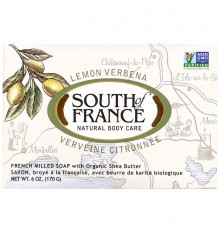 South of France Лимонная вербена Французское мыло овальной формы с трижды шлифованными ингредиентами с органическим маслом ши 6 унций (170 г)