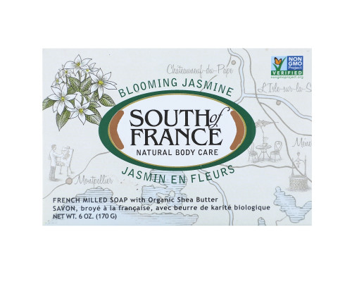 South of France Цветущий жасмин французское пилированное овальное мыло с органическим маслом ши 6 унций (170 г) South of France Цветущий жасмин французское пилированное овальное мыло с органическим маслом ши 6 унций (170 г)