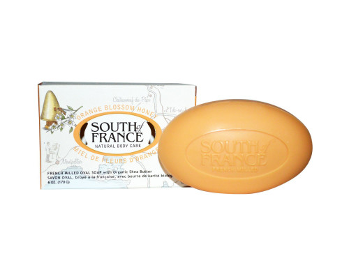South of France Orange Blossom Honey французское мыло с органическим маслом Ши, для очищения и увлажнения кожи, 6 унций (170 г) South of France Orange Blossom Honey французское мыло с органическим маслом Ши, для очищения и увлажнения кожи, 6 унций (170 г)