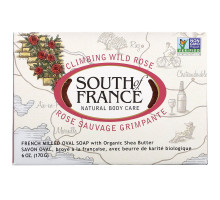 South of France, Восхождение дикой розы, французское овальное мыло с органическим маслом ши, для ухода за телом, 6 унций (170 г)